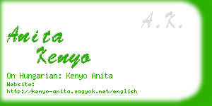 anita kenyo business card